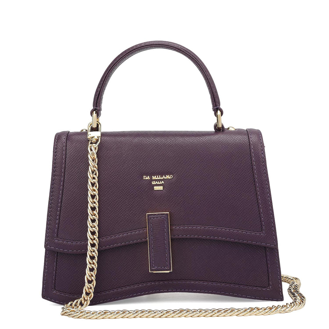 Small Franzy Leather Satchel - Grapevine