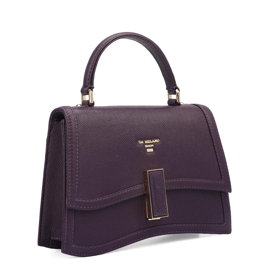 Small Franzy Leather Satchel - Grapevine