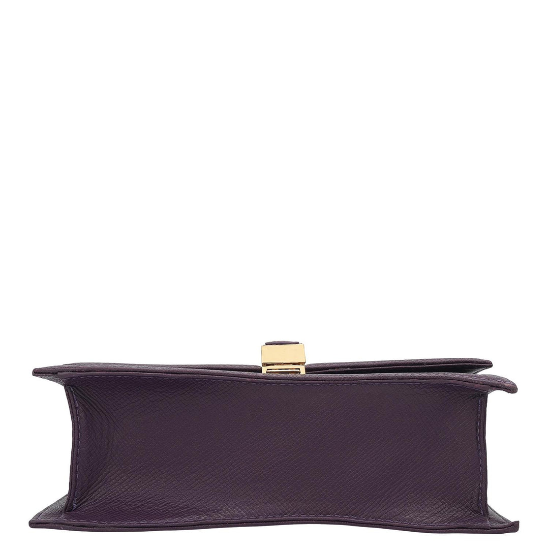 Small Franzy Leather Satchel - Grapevine