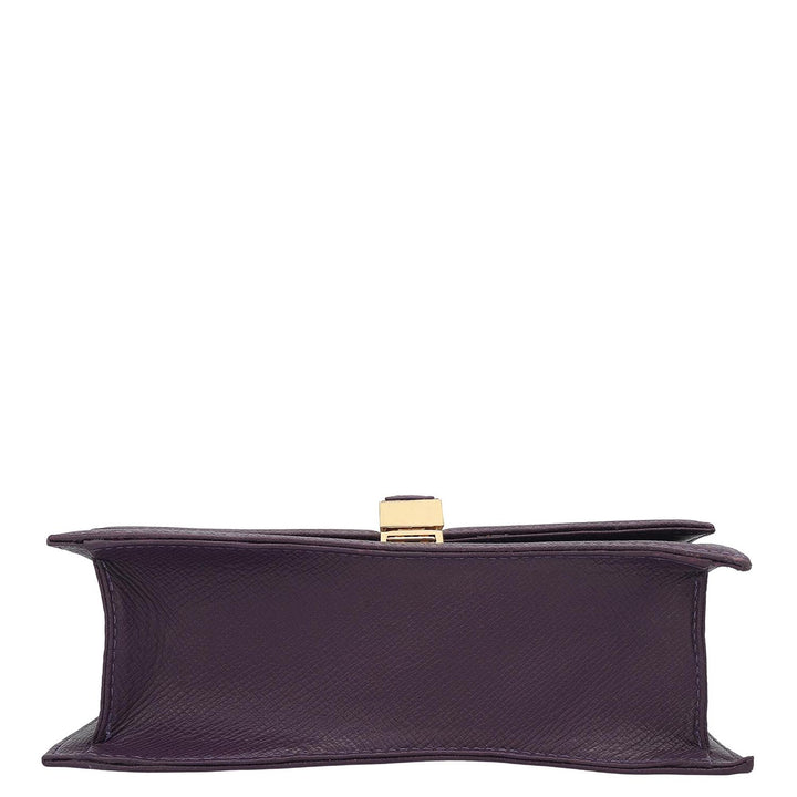 Small Franzy Leather Satchel - Grapevine