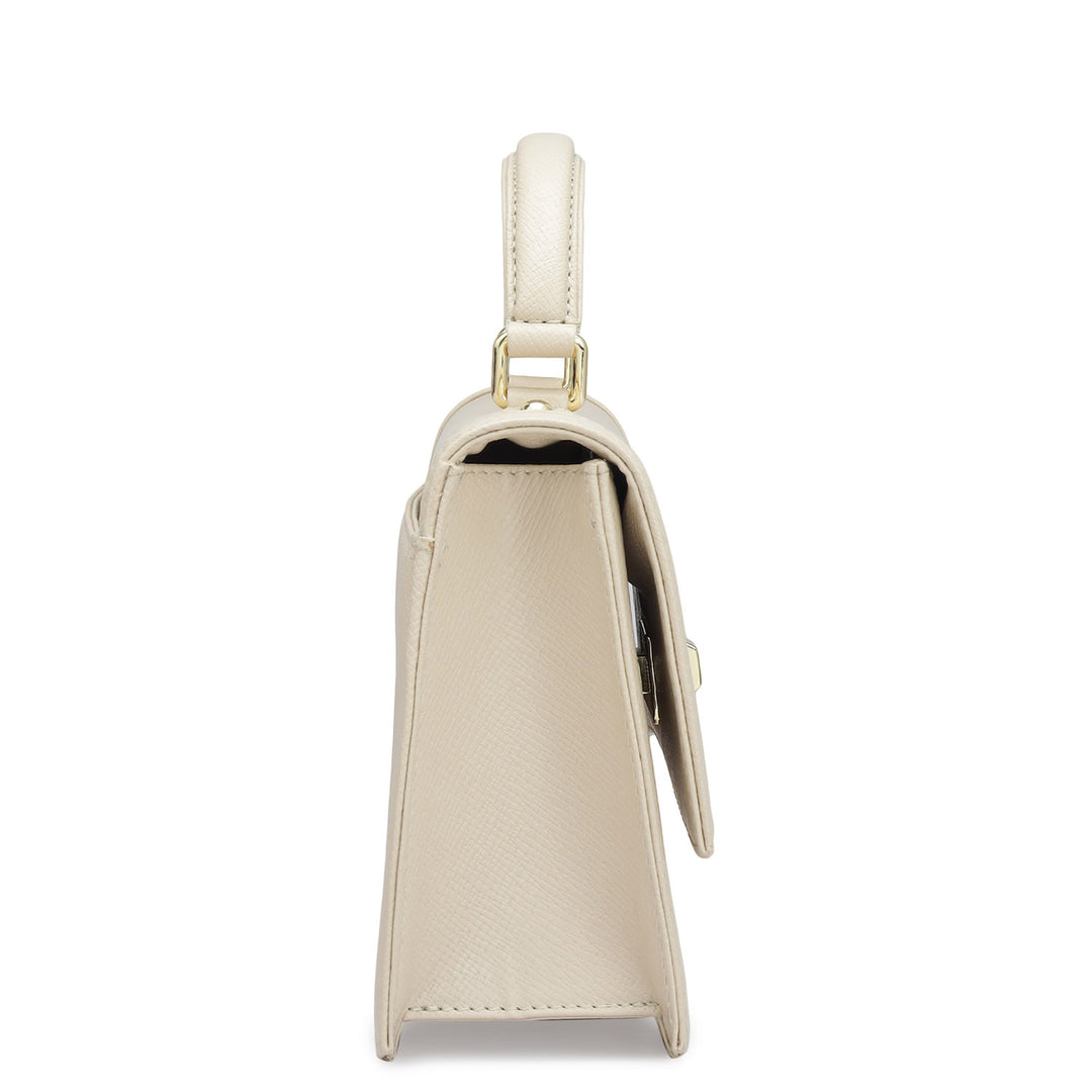 Small Franzy Leather Satchel - Dove