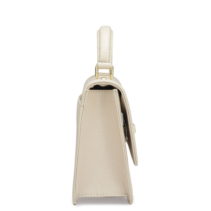 Small Franzy Leather Satchel - Dove