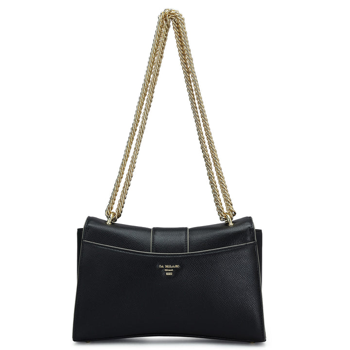 Small Franzy Leather Shoulder Bag - Black