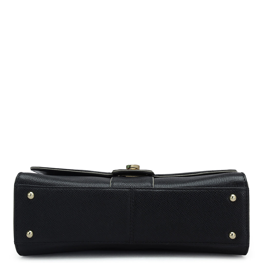 Small Franzy Leather Shoulder Bag - Black