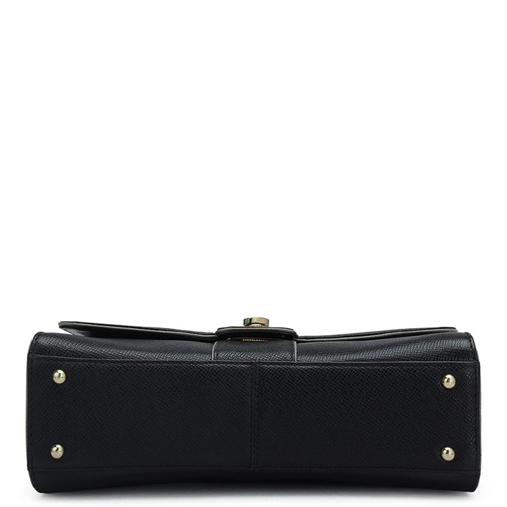 Small Franzy Leather Shoulder Bag - Black