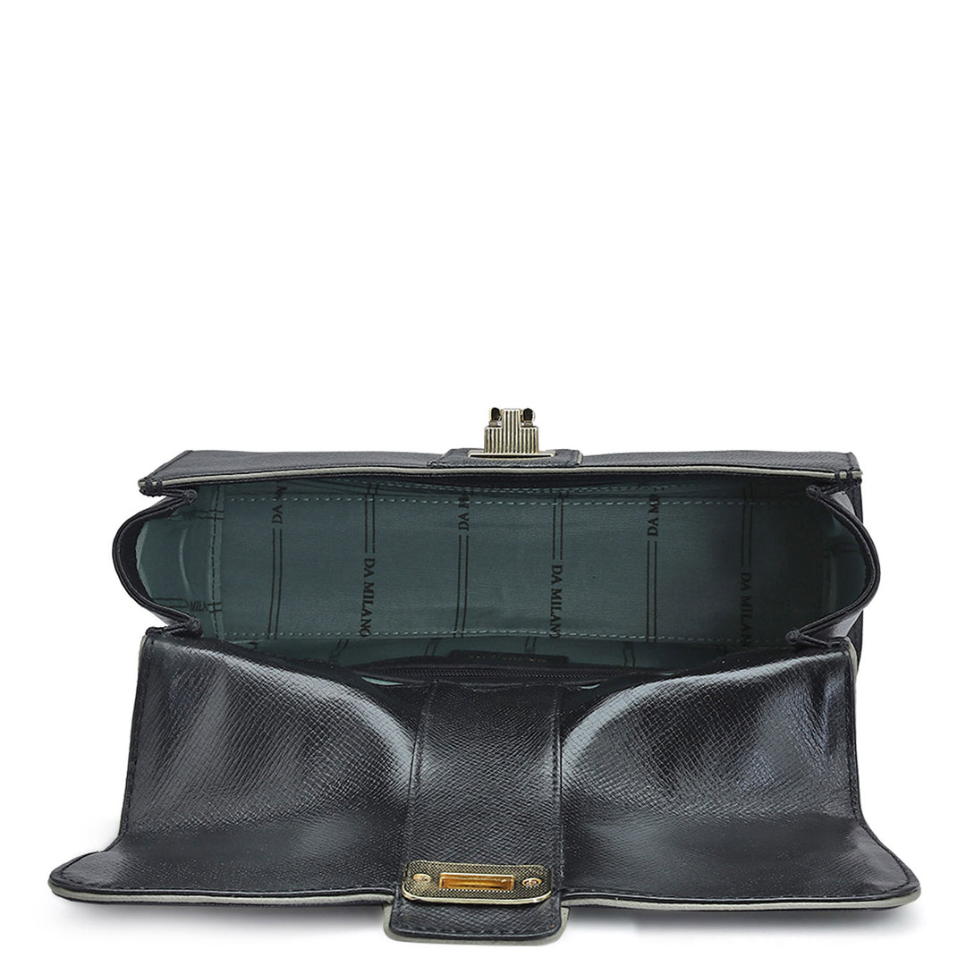 Small Franzy Leather Shoulder Bag - Black