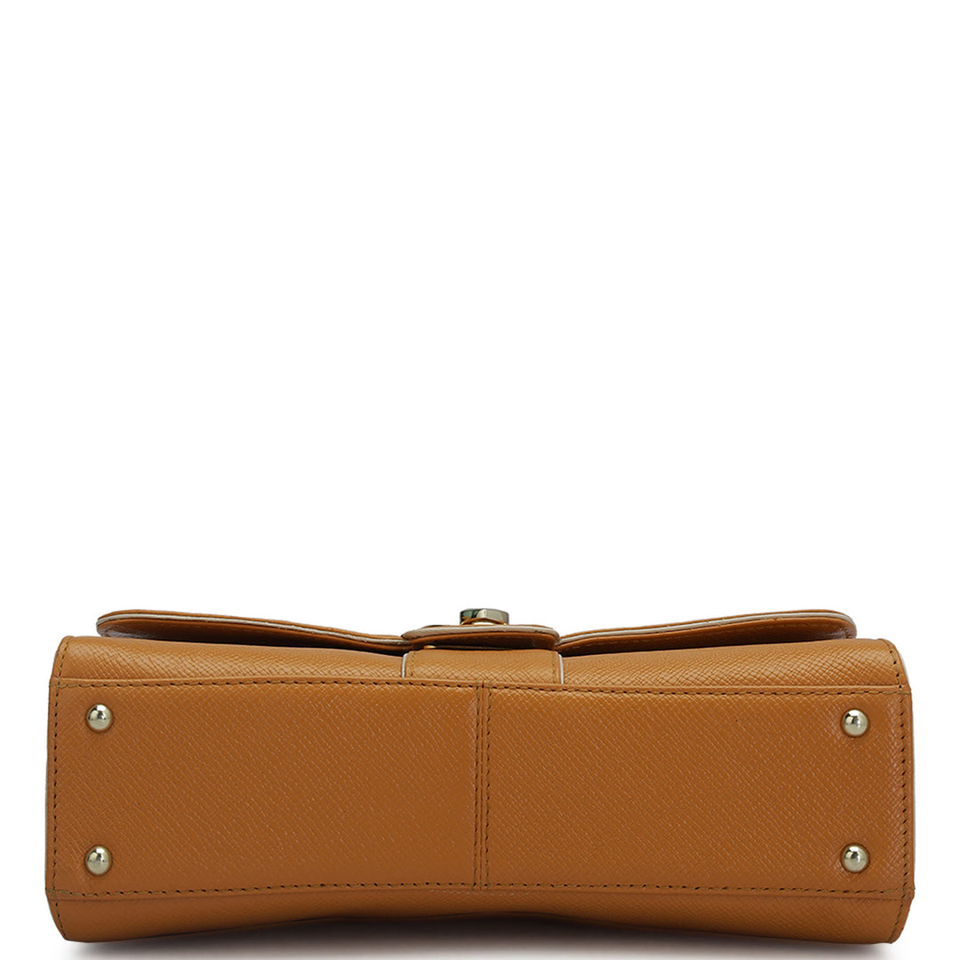 Small Franzy Leather Shoulder Bag - Flame