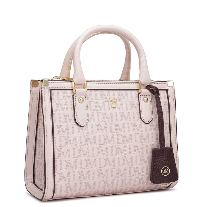 Small Monogram Franzy Leather Satchel - Blush