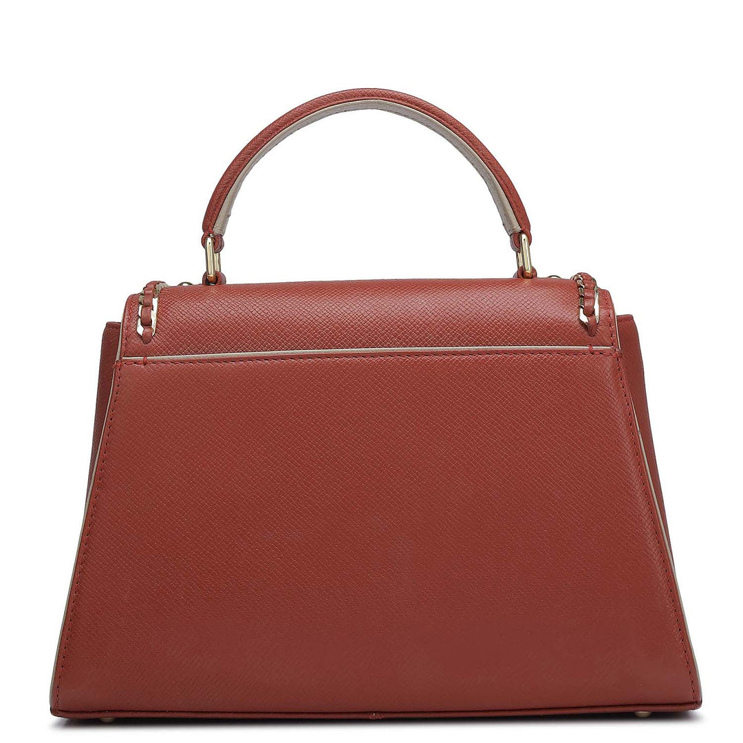 Small Franzy Leather Satchel - Brick