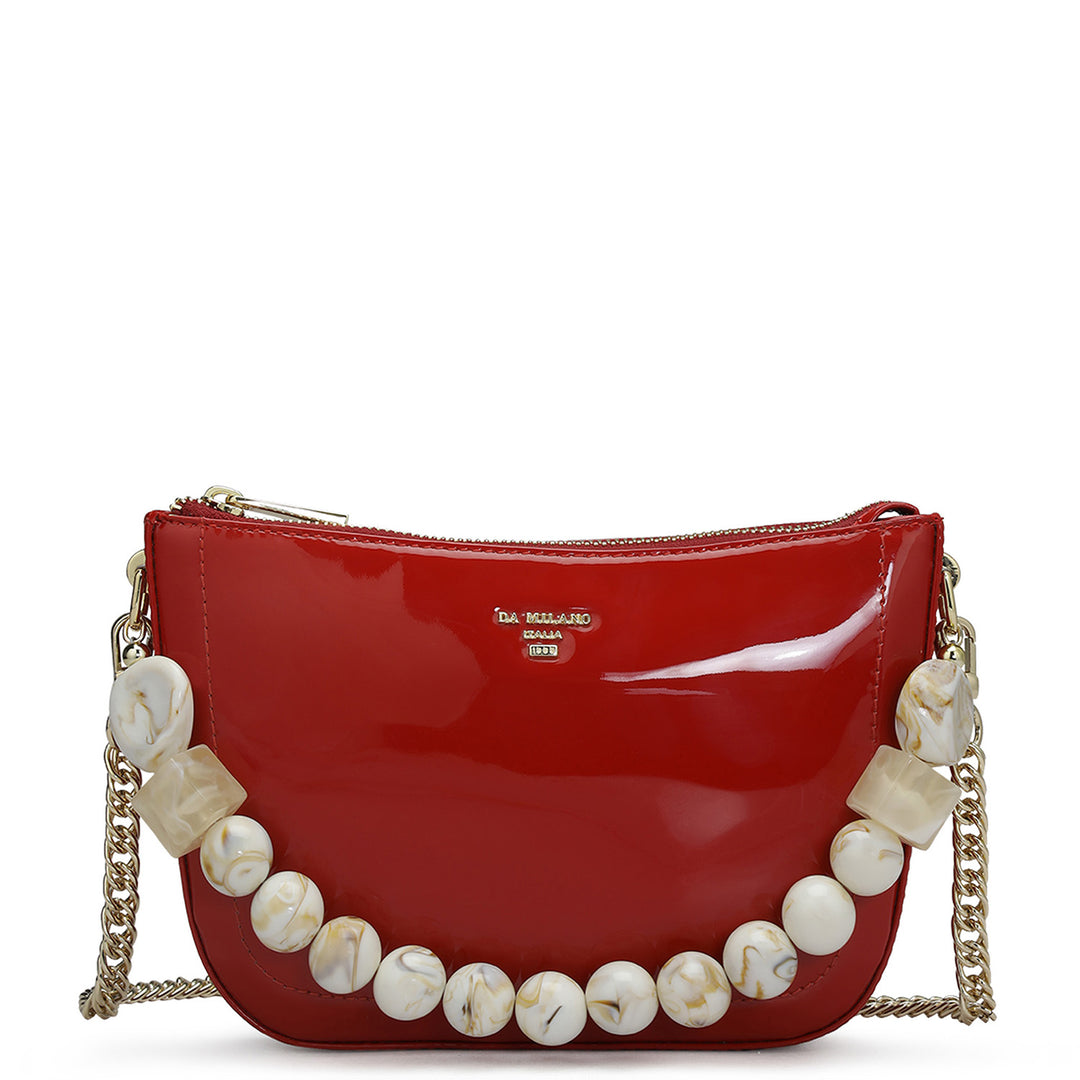 Small Patent Leather Baguette - Red