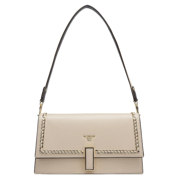 Small Franzy Leather Shoulder Bag - Dove