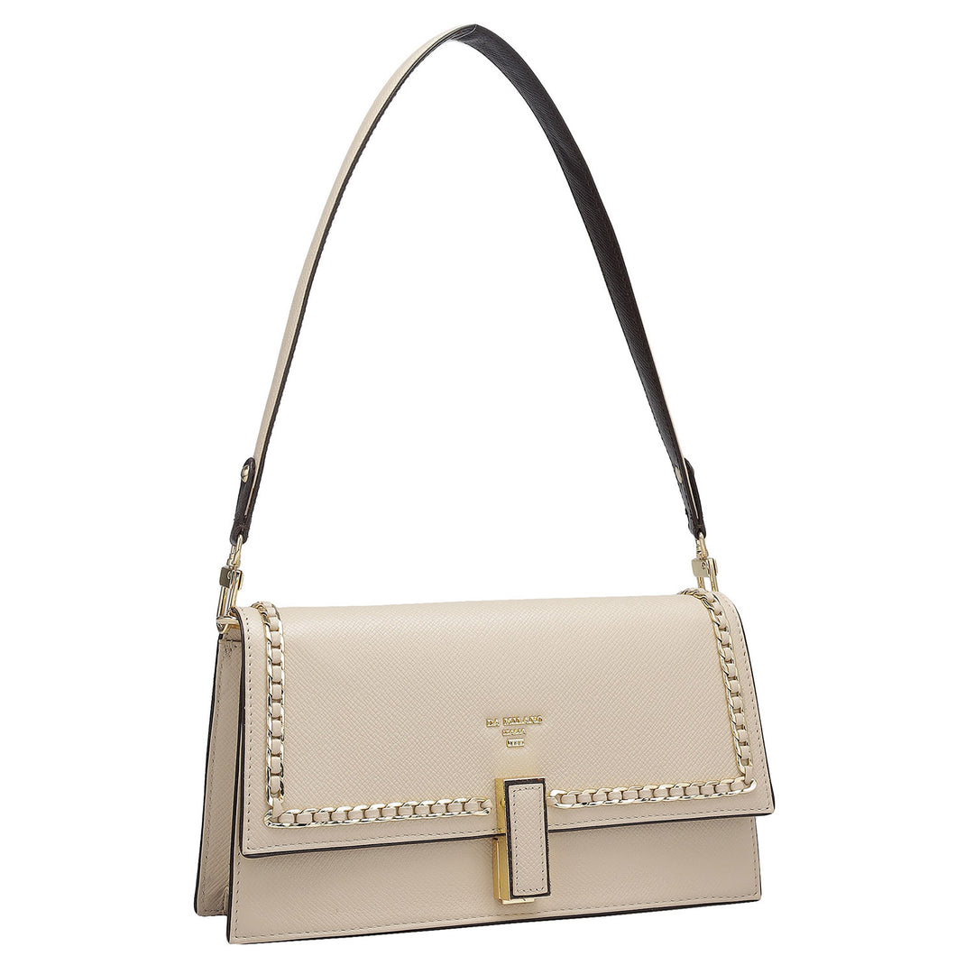 Small Franzy Leather Shoulder Bag - Dove