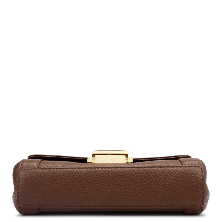 Small Wax Leather Satchel - Espresso