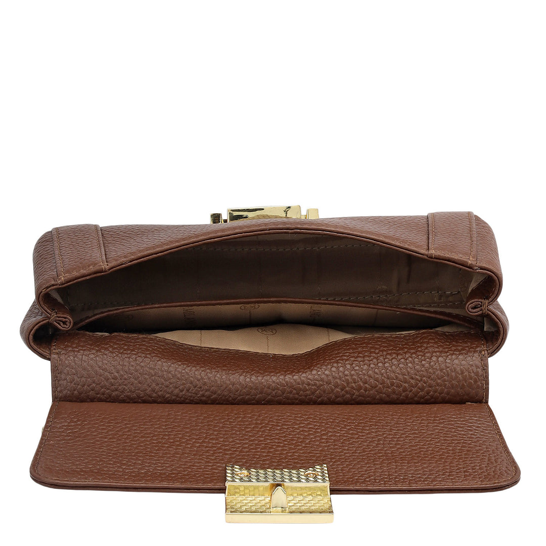 Small Wax Leather Satchel - Espresso
