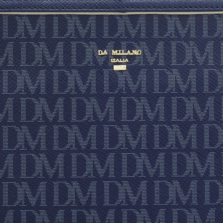 Small Monogram Leather Satchel - Ink Blue