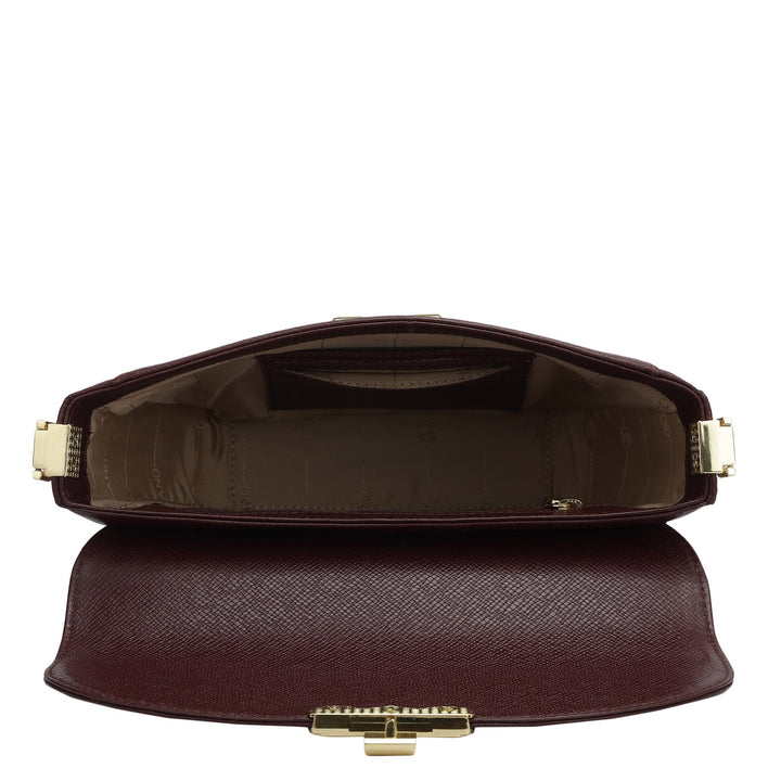 Small Franzy Leather Baguette - Wine