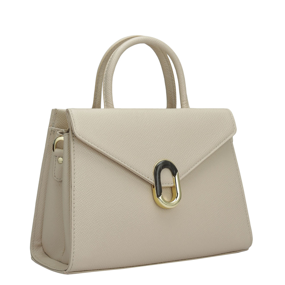 Small Franzy Leather Satchel - Dove
