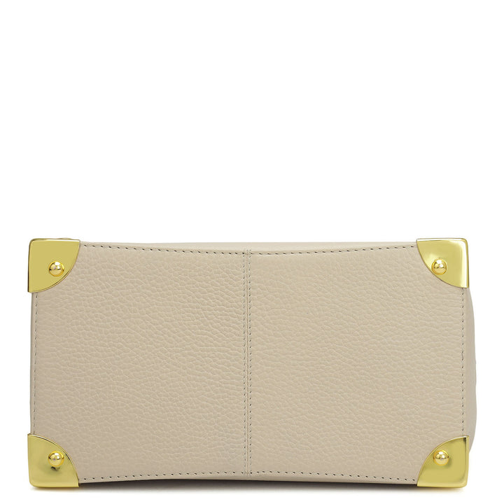 Small Wax Leather Satchel Bag - Dove