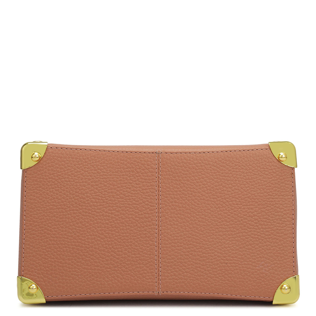 Small Wax Leather Satchel Bag - Terracotta