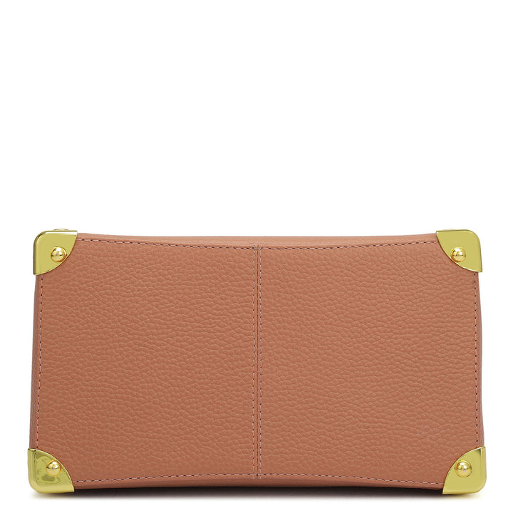 Small Wax Leather Satchel Bag - Terracotta