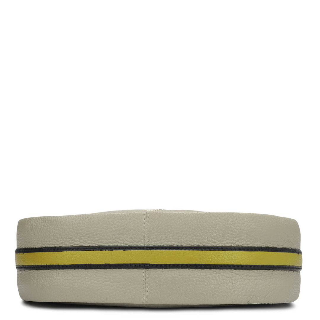 Small Wax Leather Hobo - Khaki