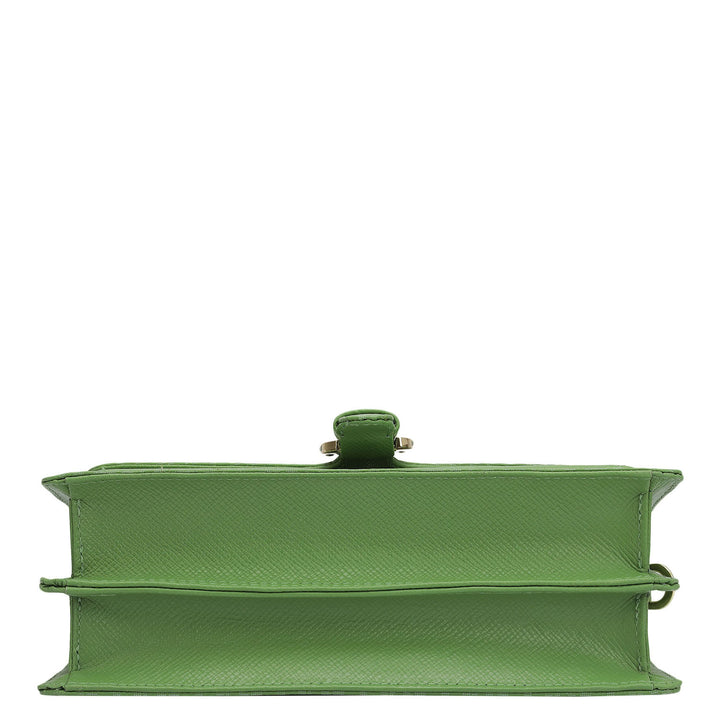 Small Monogram Franzy Leather Baguette  - Kiwi