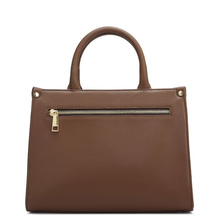Small Croco Plain Leather Satchel - Date