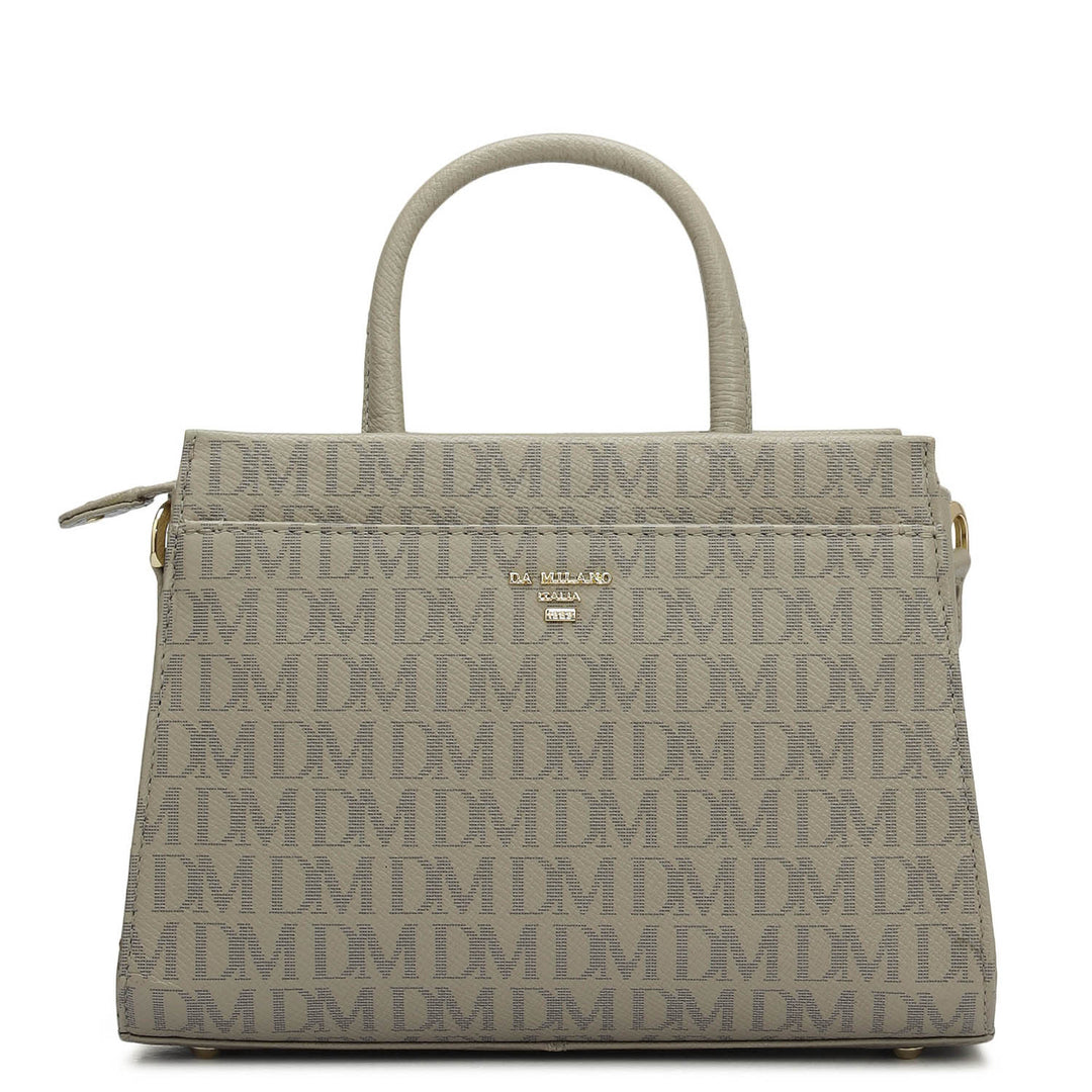 Small Monogram Franzy Leather Satchel - Chalk