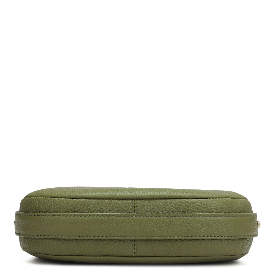 Small Wax Leather Hobo Bag - Fern