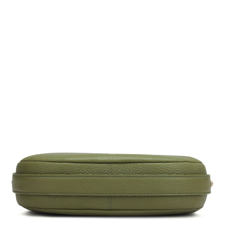 Small Wax Leather Hobo Bag - Fern