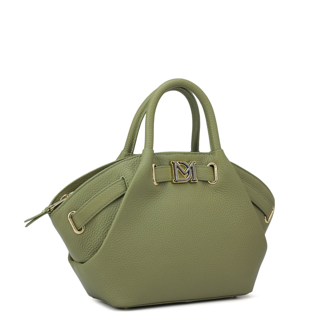 Small Wax Leather Satchel - Fern