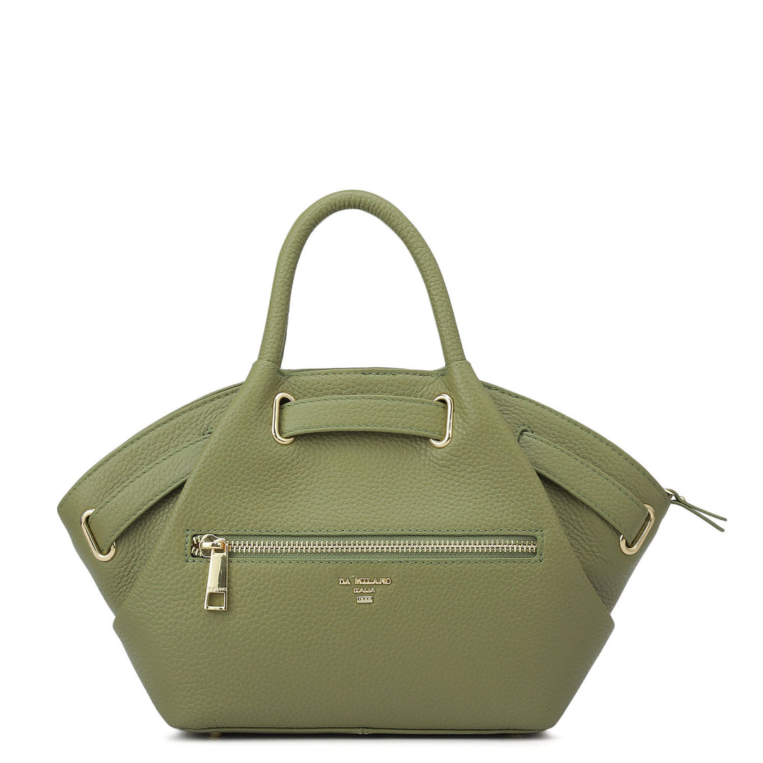 Small Wax Leather Satchel - Fern