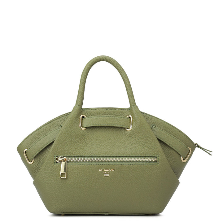 Small Wax Leather Satchel - Fern