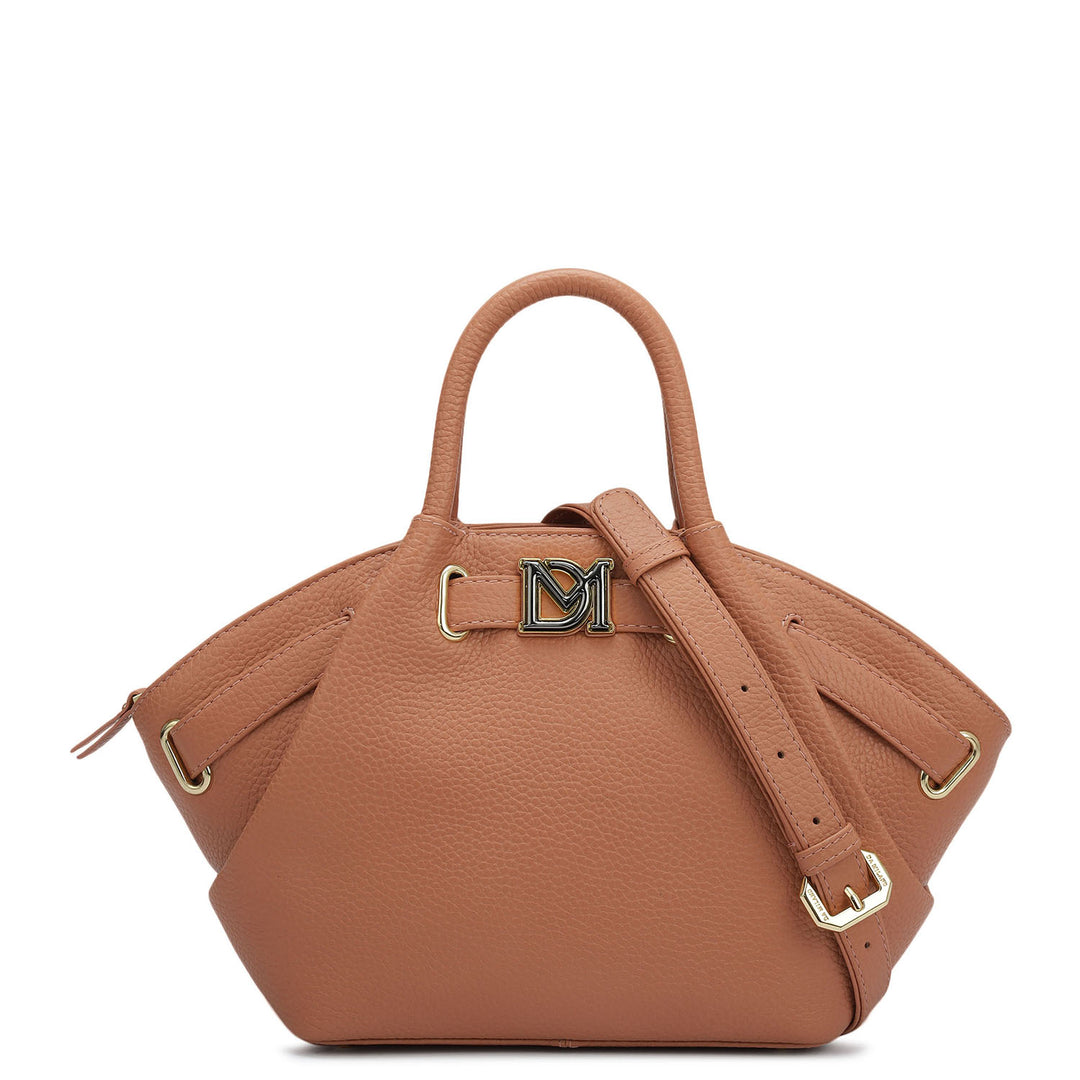 Small Wax Leather Satchel - Terracotta