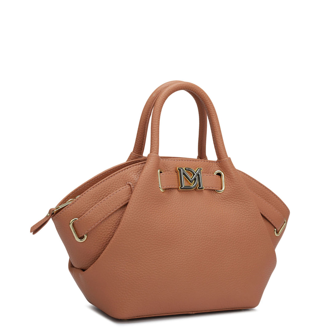 Small Wax Leather Satchel - Terracotta