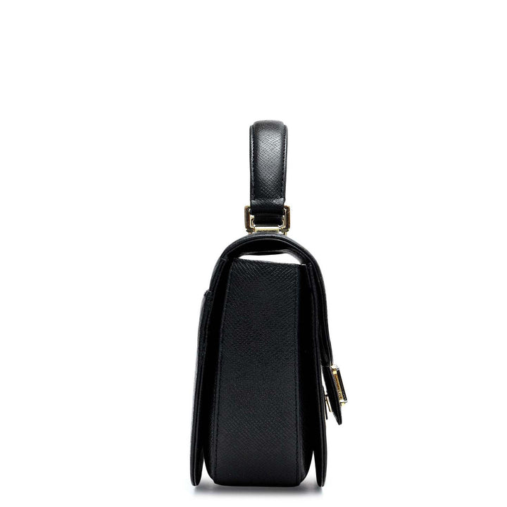 Small Franzy Leather Satchel - Black