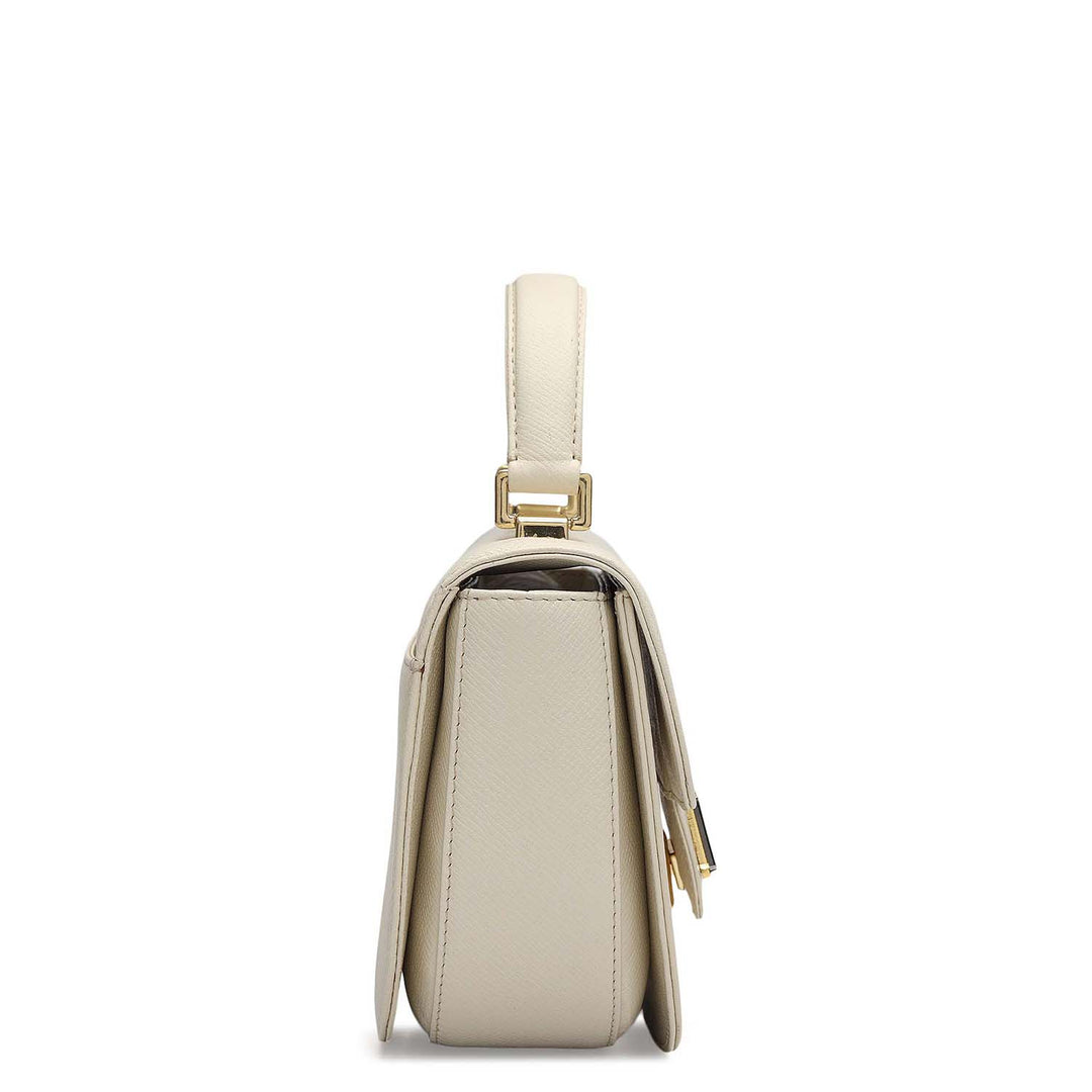 Small Franzy Leather Satchel - Marshmallow