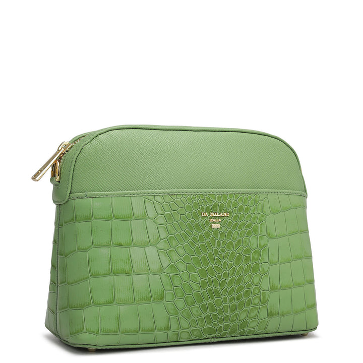 Small Croco Franzy Leather Sling - Kiwi