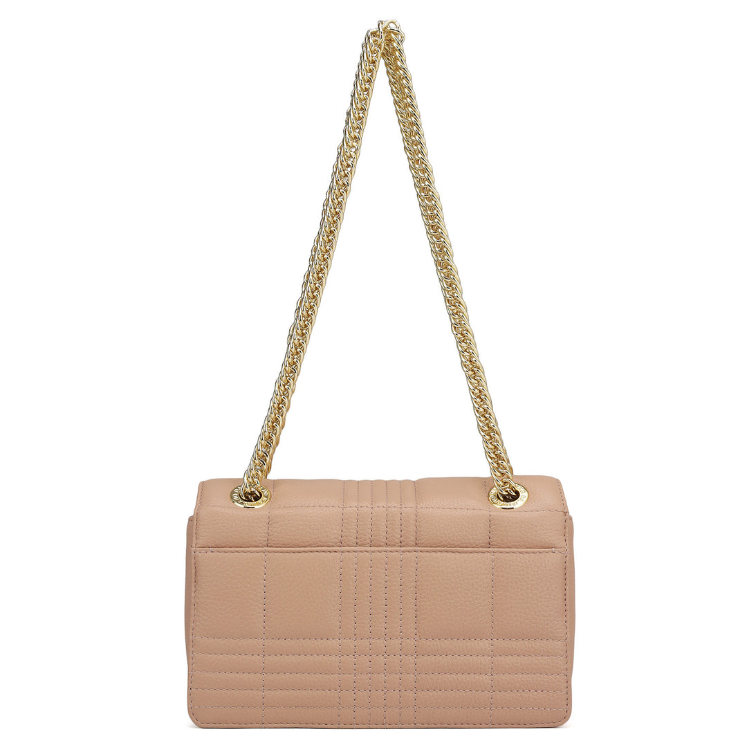 Small Wax Stripe Leather Shoulder Bag - Feather