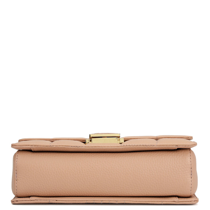 Small Wax Stripe Leather Shoulder Bag - Feather