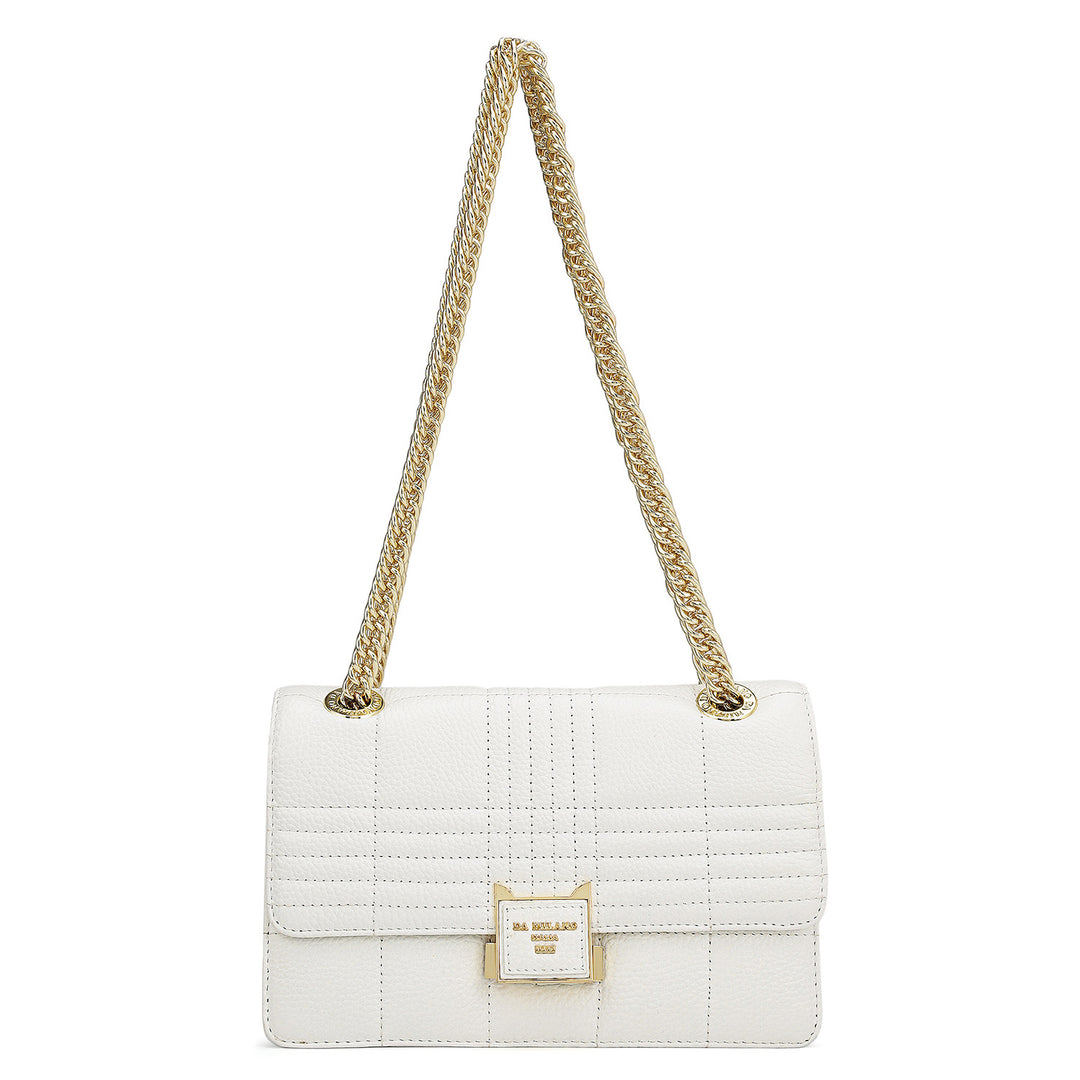 Small Wax Stripe Leather Shoulder Bag - Purity