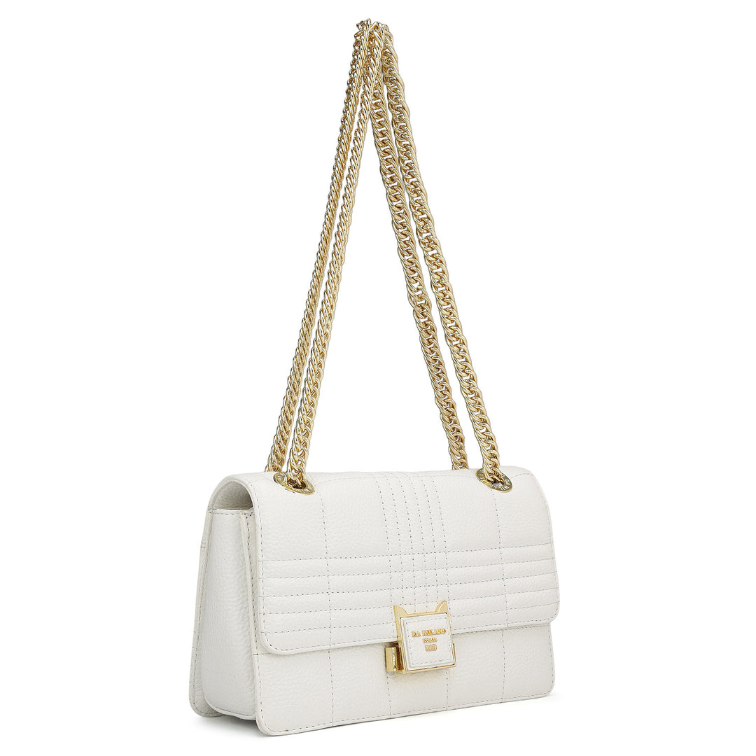 Small Wax Stripe Leather Shoulder Bag - Purity