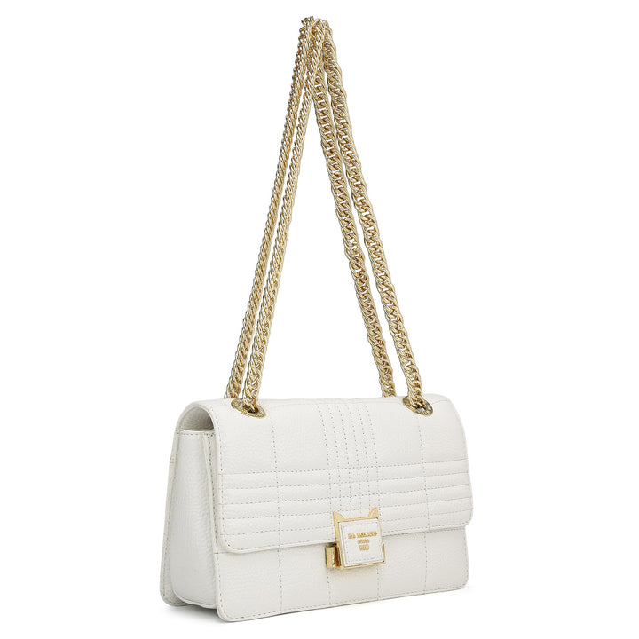 Small Wax Stripe Leather Shoulder Bag - Purity