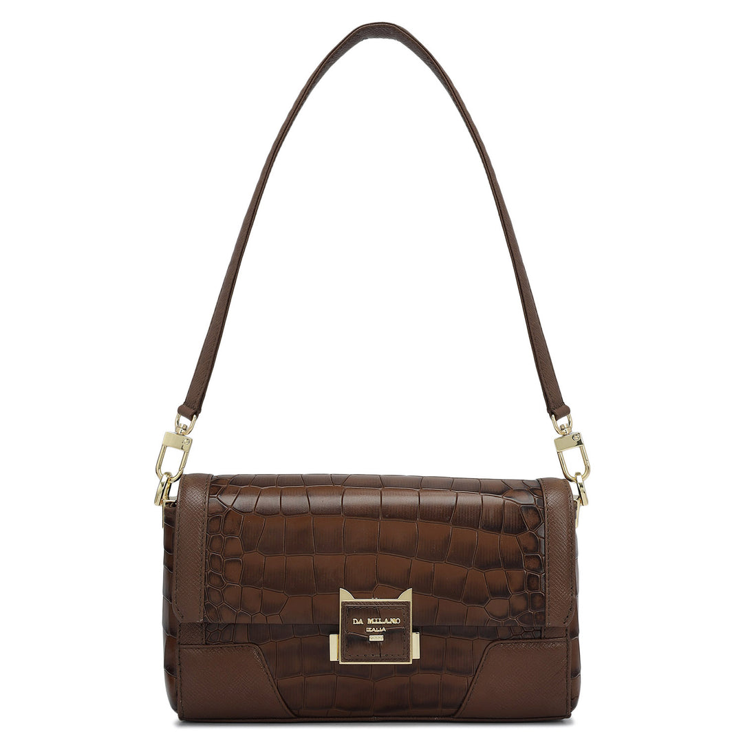 Small Croco Franzy Leather Baguette  - Date