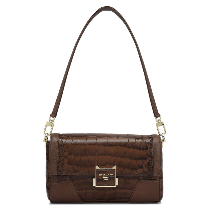 Small Croco Franzy Leather Baguette  - Date