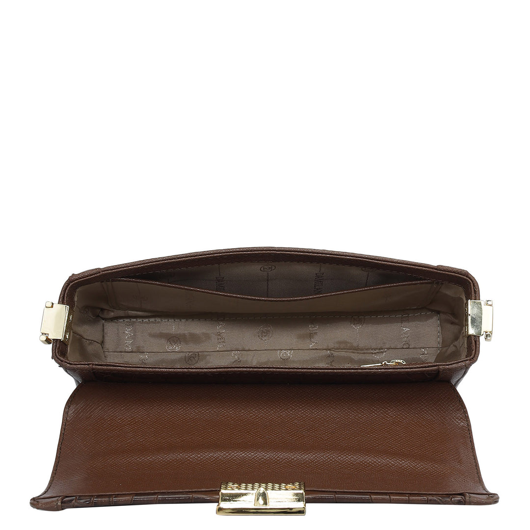 Small Croco Franzy Leather Baguette  - Date