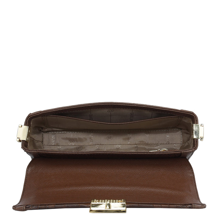 Small Croco Franzy Leather Baguette  - Date