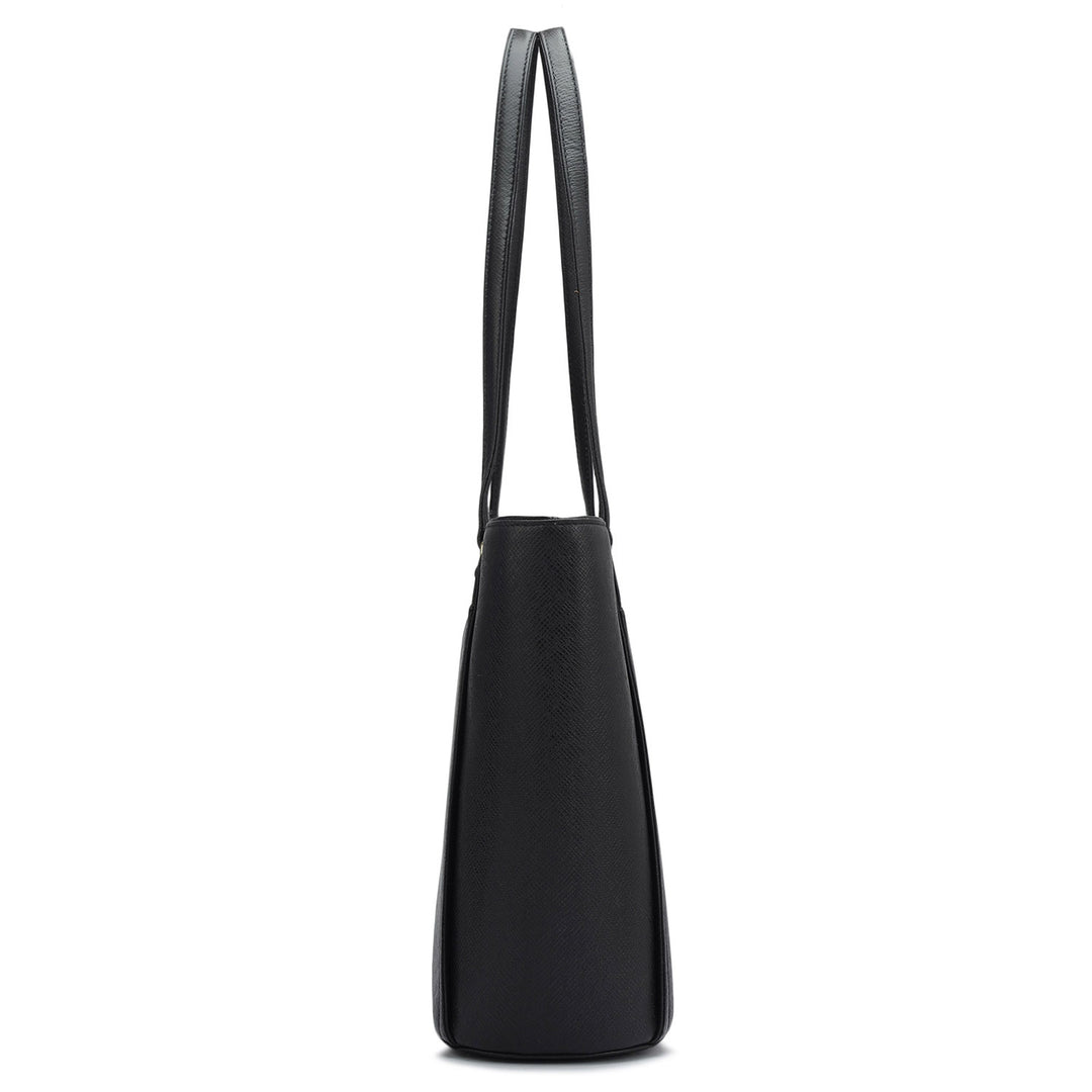 Small Franzy Leather Tote - Black