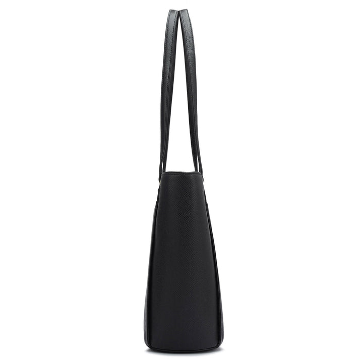 Small Franzy Leather Tote - Black