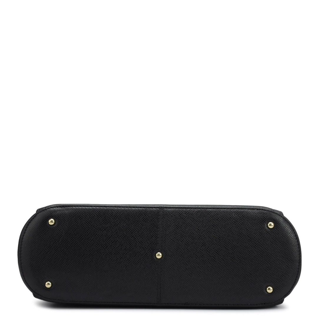 Small Franzy Leather Tote - Black